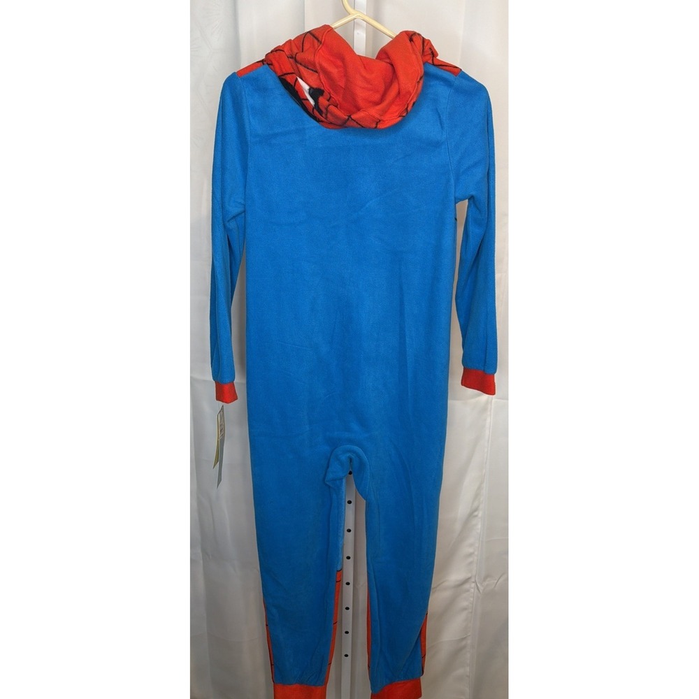 Marvel Spider-Man Superhero Kids Hooded Fleece Costume Pajamas Suit L 12-14 - Picture 10 of 12